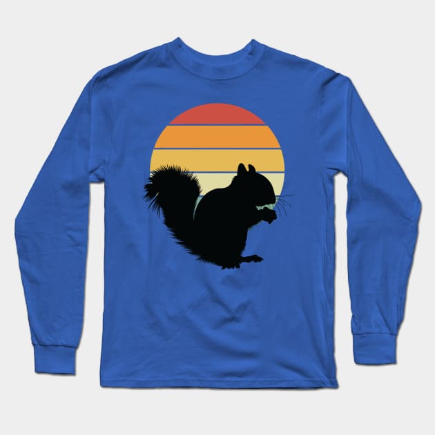 Squirrel Retro Vintage Long Sleeve T-Shirt by Tesszero